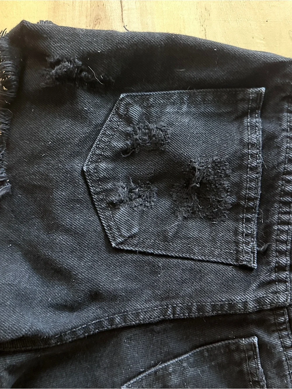 Brandy Melville Black High-Waisted Distressed Denim Shorts